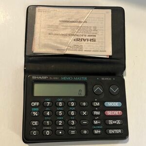Vtg Sharp EL-6061 Memo‎ Master Calculator - Black